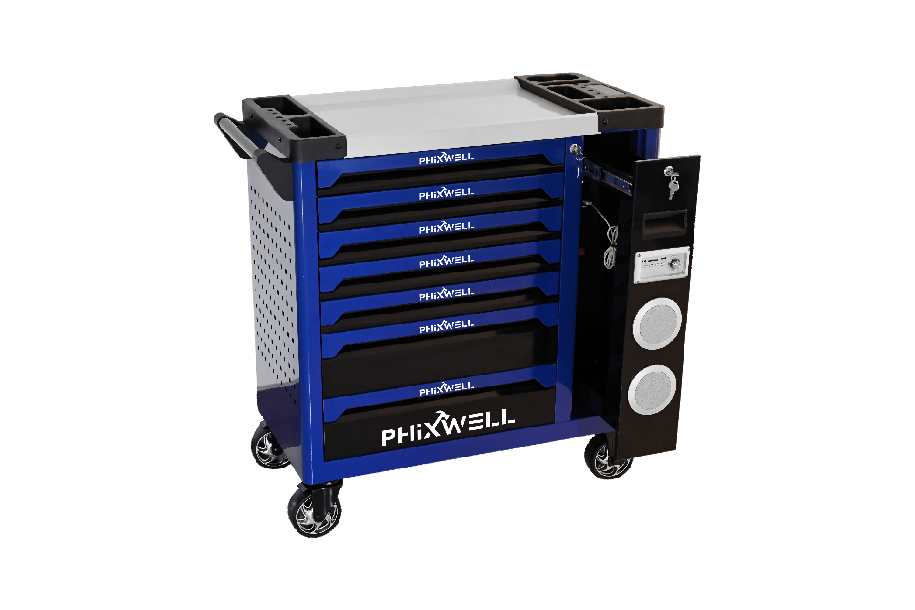 719512 PHIXWELL nový model skrinky na náradie s reproduktorom